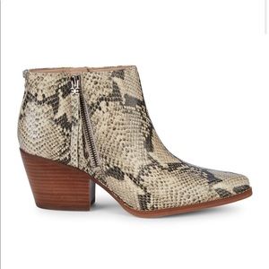 Sam Edelman Snakeskin-Embossed Leather Booties